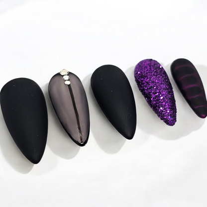 Midnight Amethyst Press On Nails