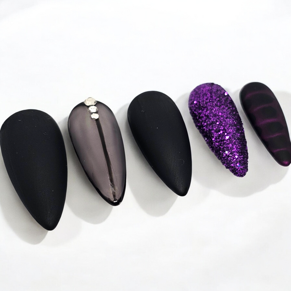Midnight Amethyst Press On Nails