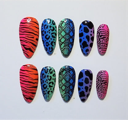 Rainbow Safari Press On Nails