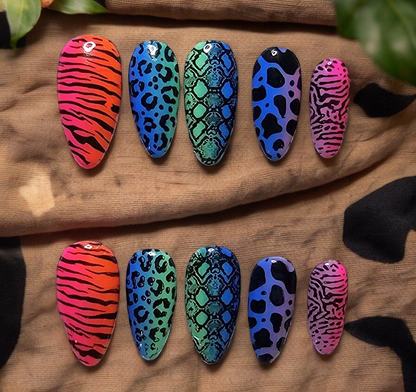 Rainbow Safari Press On Nails