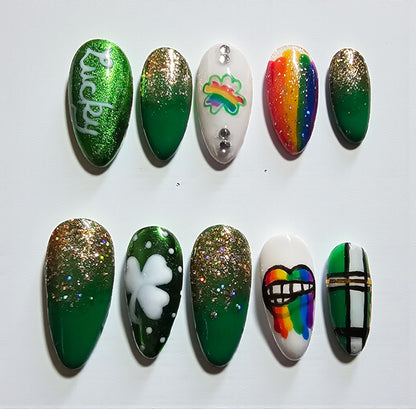 Luck of the Irish Press On Nails