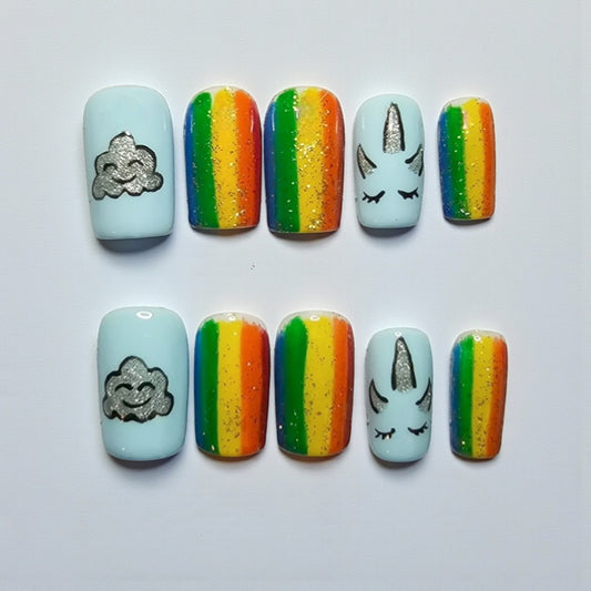 Rainbow Dreams & Unicorn Beams Press-On Nail Set