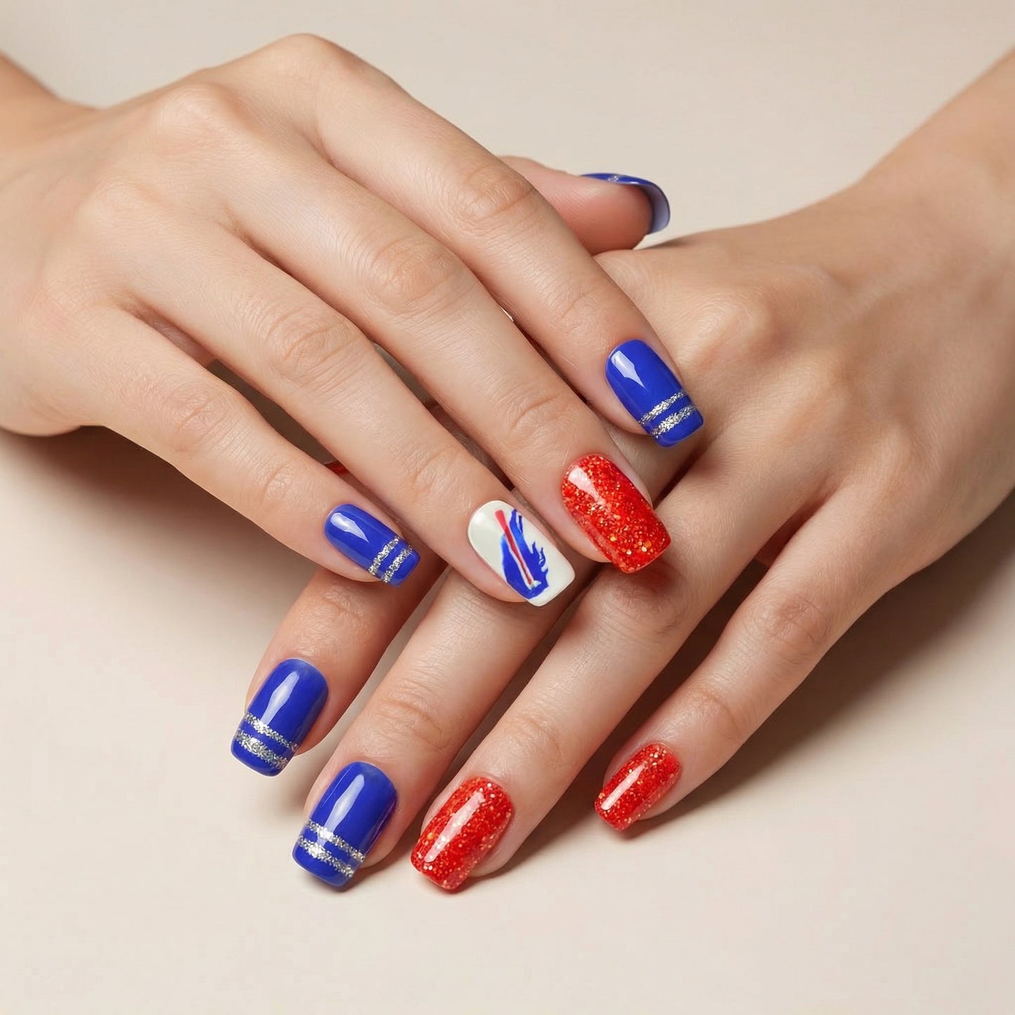 Buffalo Game Day Press On Nails
