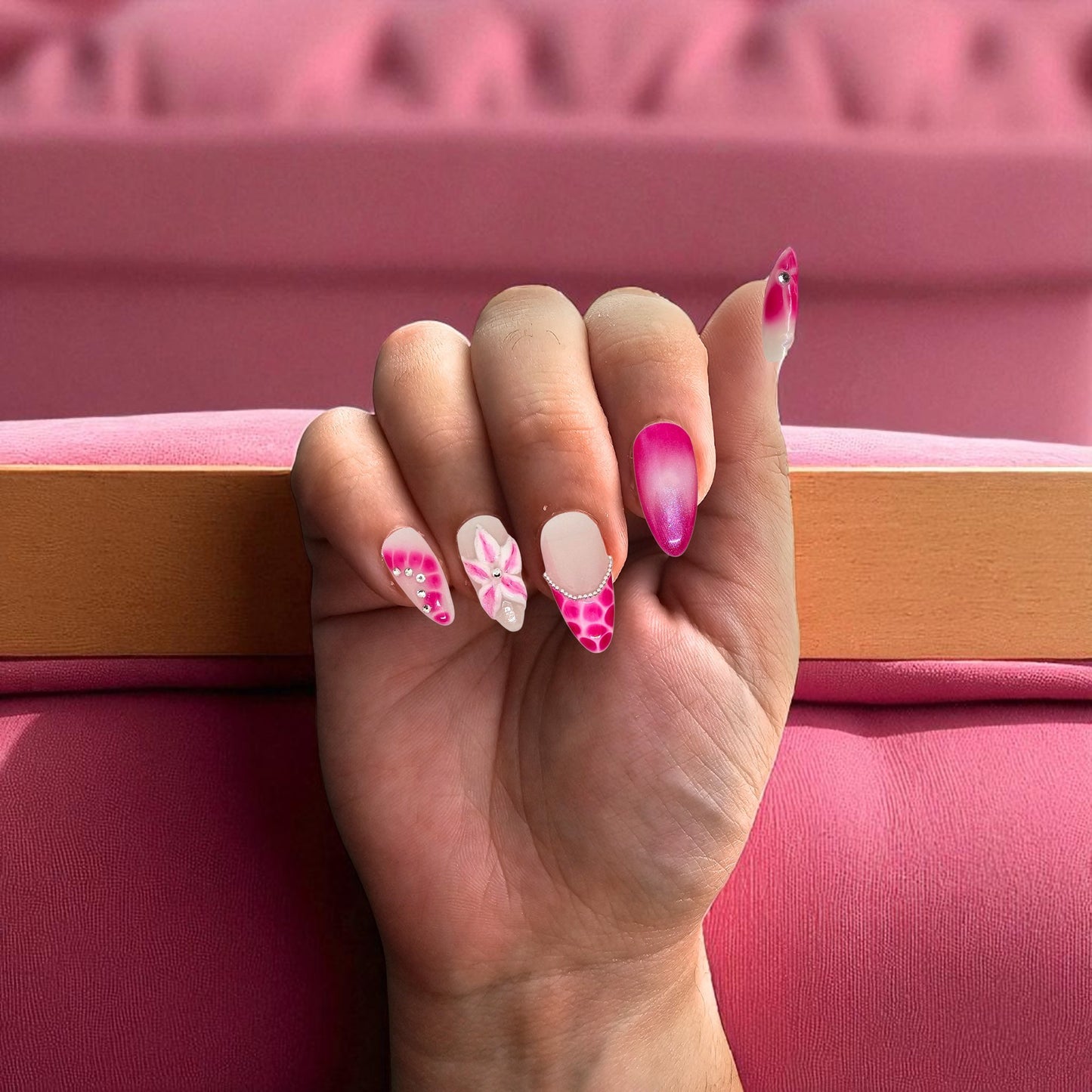 Blush Bloom Press On Nails
