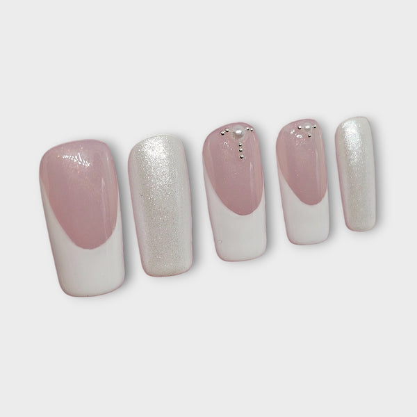 Pink Frost press on nails