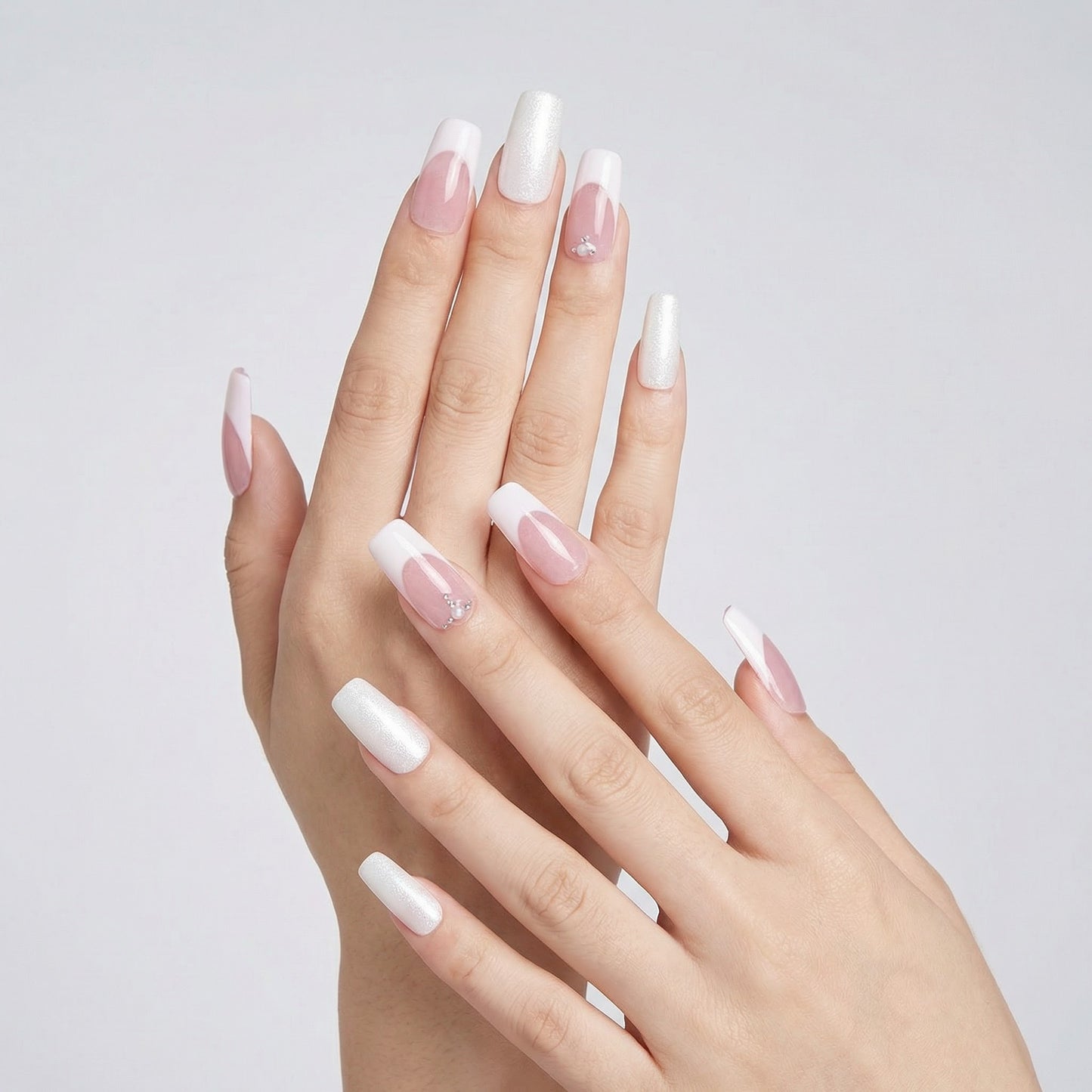 Pink Frost Press On Nails