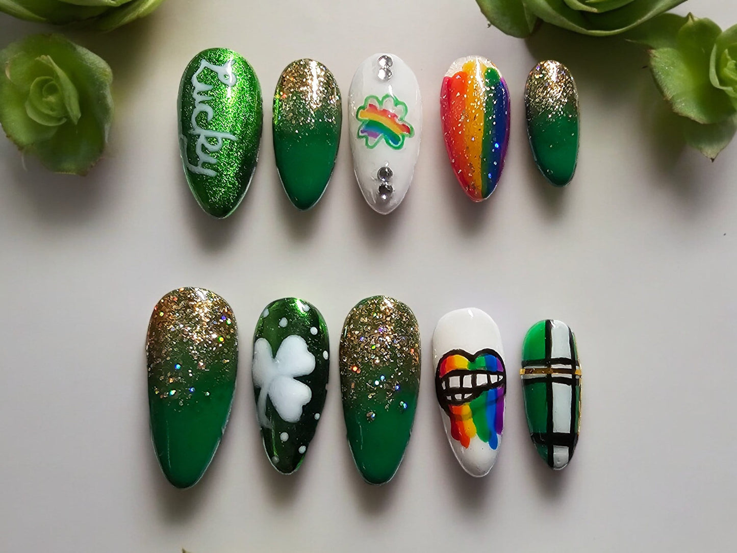 Luck of the Irish Press On Nails