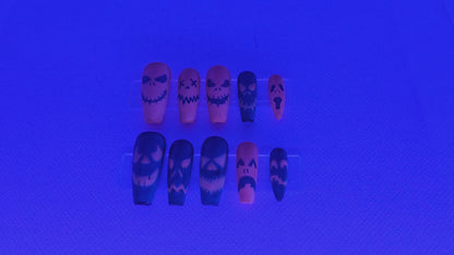 Trick or Treat Glow Press On Nails