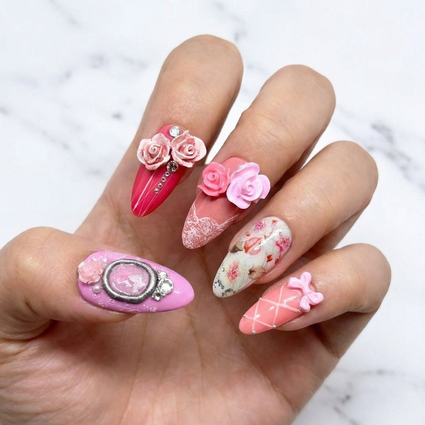 Rose Window Press On Nails
