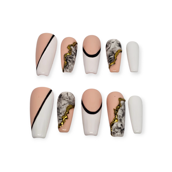 Marble Mischief press on nails